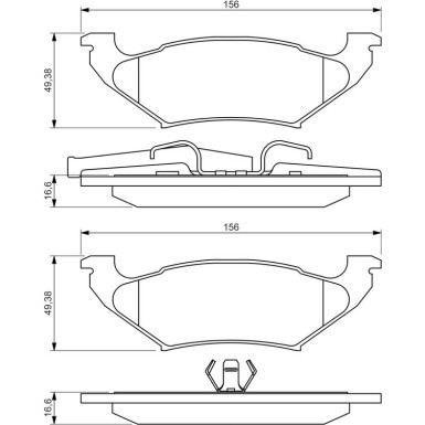 BOSCH Bremsbelagsatz, Scheibenbremse 0 986 494 495