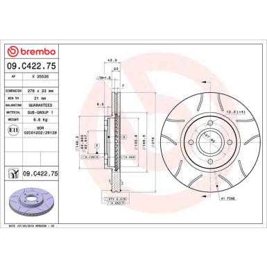Brembo | Bremsscheibe | 09.C422.75