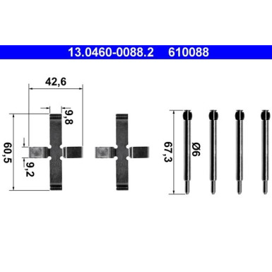 13.0460-0088.2 Zubehörsatz, Scheibenbremsbelag