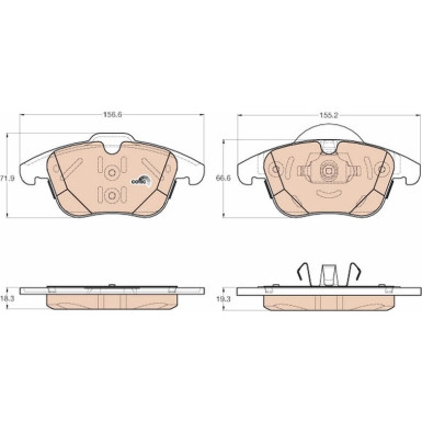 TRW Bremsbelagsatz, Scheibenbremse COTEC GDB1960
