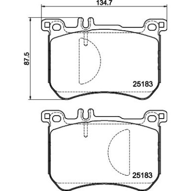 Hella | Bremsbelagsatz, Scheibenbremse | 8DB 355 020-491
