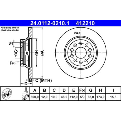 ATE | Bremsensatz, Scheibenbremse | 24.0112-0210.1 + 13.0460-7294.2