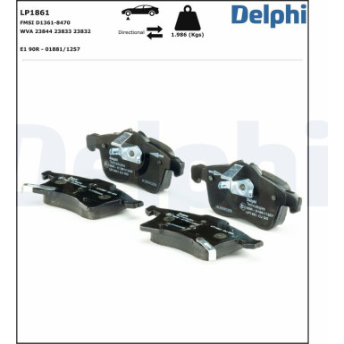 LP1861 Bremsbelagsatz, Scheibenbremse