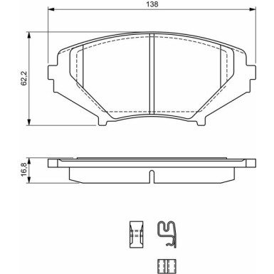 BOSCH Bremsbelagsatz, Scheibenbremse 0 986 494 220