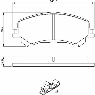 BOSCH Bremsbelagsatz, Scheibenbremse 0 986 494 720