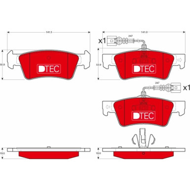 GDB1672DTE Bremsbelagsatz, Scheibenbremse DTEC COTEC