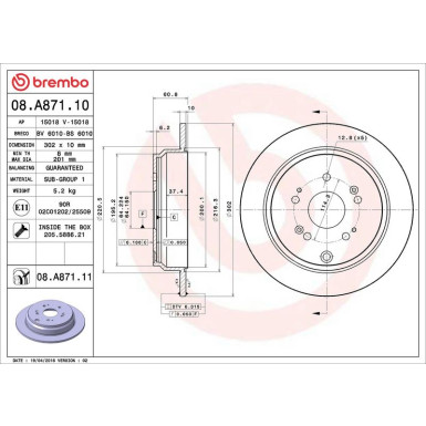 08.A871.11 Bremsscheibe PRIME LINE - UV Coated 08.A871.11 Bremsscheibe PRIME LINE - UV Coated
