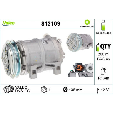 813109 Kompressor, Klimaanlage VALEO ORIGINS NEW OE TECHNOLOGIE