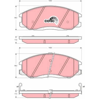 TRW Bremsbelagsatz, Scheibenbremse COTEC GDB3244