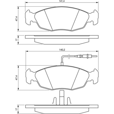 BOSCH Bremsbelagsatz, Scheibenbremse 0 986 461 764