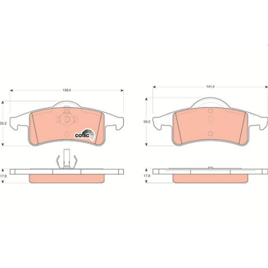 GDB4127 Bremsbelagsatz, Scheibenbremse COTEC