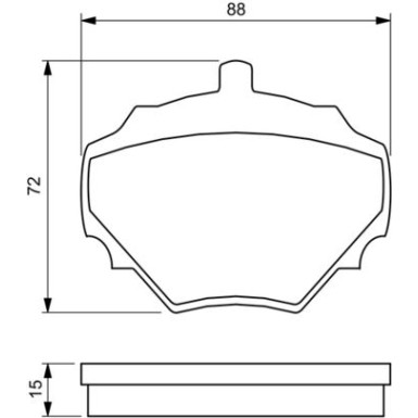 BOSCH Bremsbelagsatz, Scheibenbremse 0 986 424 563