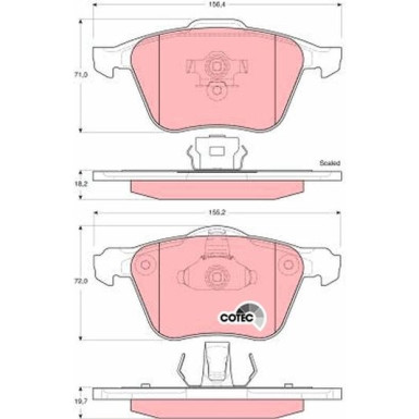 GDB1576 Bremsbelagsatz, Scheibenbremse COTEC