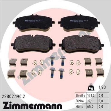 22802.190.2 Bremsbelagsatz, Scheibenbremse