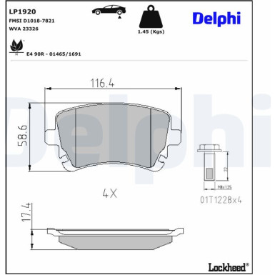 LP1920 Bremsbelagsatz, Scheibenbremse