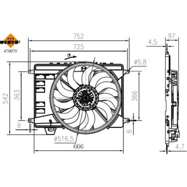 470079 Lüfter, Motorkühlung