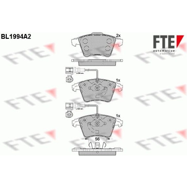 FTE | Bremsbelagsatz, Scheibenbremse | 9010582