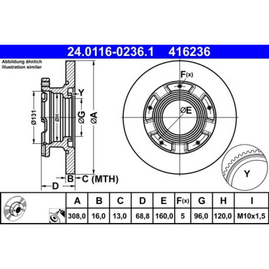 ATE | Bremsensatz, Scheibenbremse | 13.0460-2618.2, 24.0116-0236.1