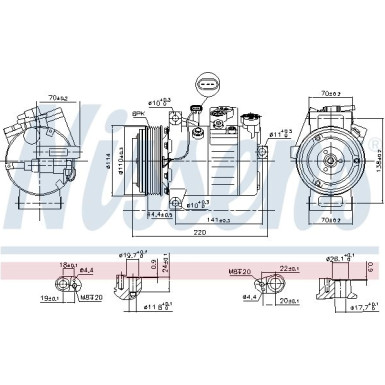 Nissens | Kompressor, Klimaanlage | 890115