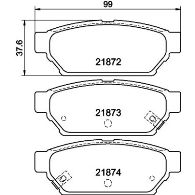 Hella | Bremsbelagsatz, Scheibenbremse | 8DB 355 016-701
