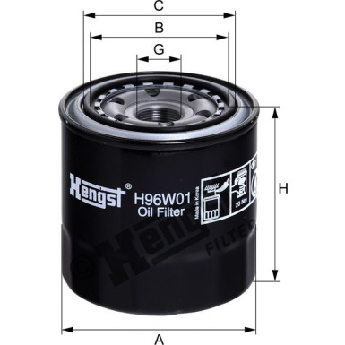 Hengst Filter | Ölfilter | H96W01