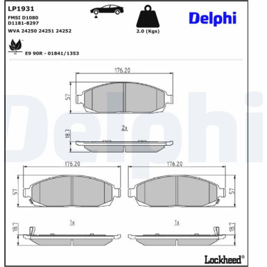 LP1931 Bremsbelagsatz, Scheibenbremse