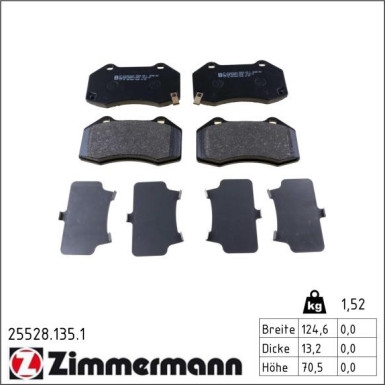 Zimmermann Bremsbelagsatz, Scheibenbremse 25528.135.1