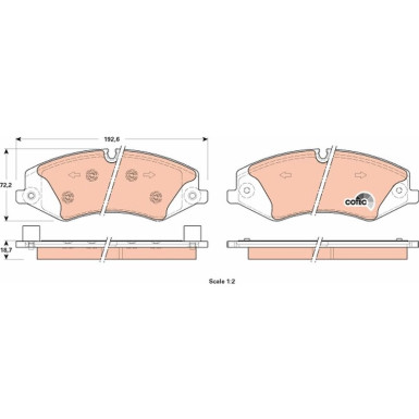 GDB1898 Bremsbelagsatz, Scheibenbremse COTEC