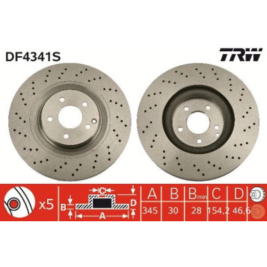 TRW | Bremsscheibe | DF4341S