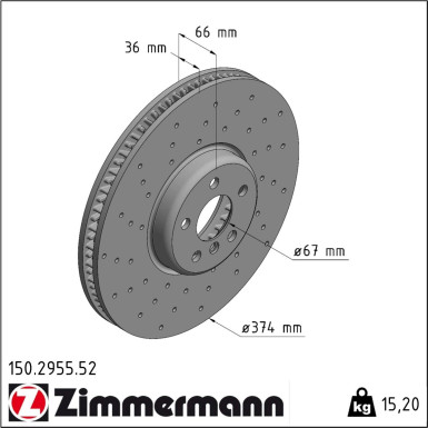 Zimmermann Bremsscheibe SPORT Z 150.2955.52