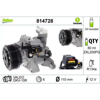Valeo | Kompressor, Klimaanlage | 814728