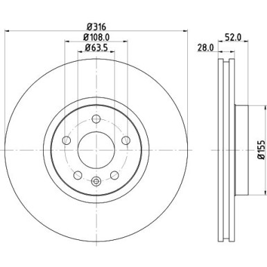Hella Pagid | Bremsscheibe | 8DD 355 129-511