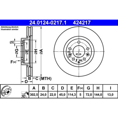 ATE | Bremsscheibe | 24.0124-0217.1