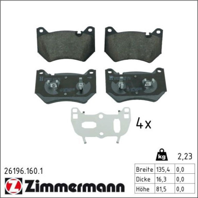 Zimmermann Bremsbelagsatz, Scheibenbremse 26196.160.1