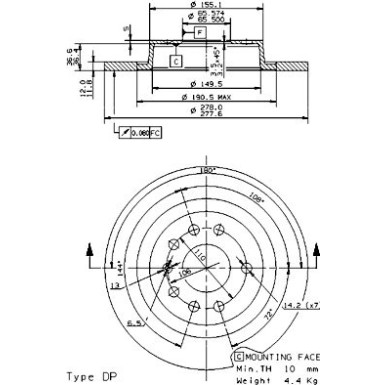 08.9511.11 Bremsscheibe PRIME LINE - UV Coated