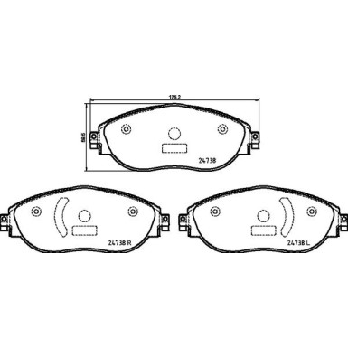 Brembo | Bremsbelagsatz, Scheibenbremse | P 85 166