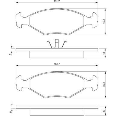 BOSCH Bremsbelagsatz, Scheibenbremse 0 986 424 514