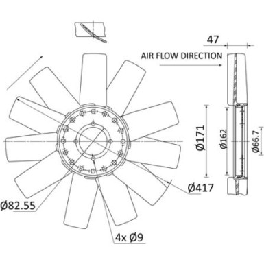 CFW 90 000P Lüfterrad, Motorkühlung BEHR *** PREMIUM LINE ***