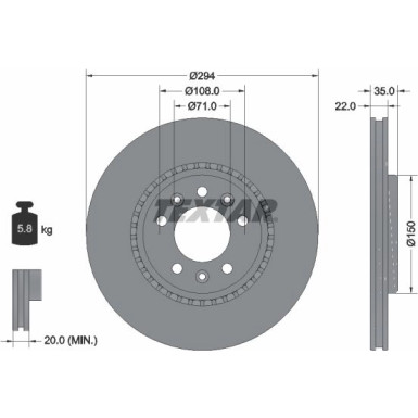 Textar | Bremsscheibe | 92287103