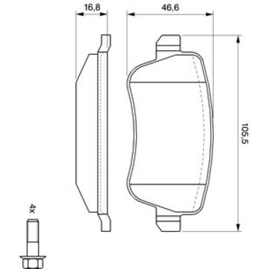 BOSCH Bremsbelagsatz, Scheibenbremse 0 986 494 126