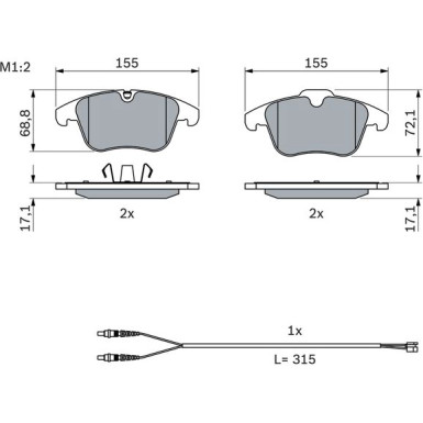 0 986 494 371 Bremsbelagsatz, Scheibenbremse