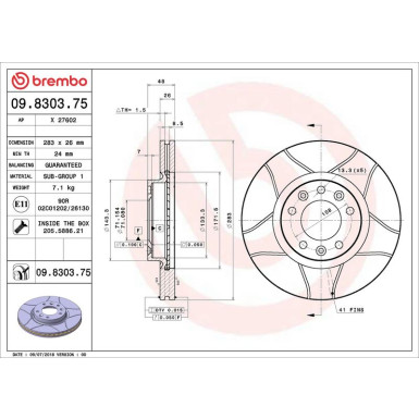Brembo | Bremsscheibe | 09.8303.75