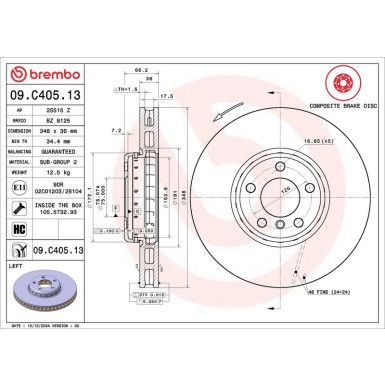 Brembo Bremsscheibe PRIME LINE - Composite 09.C405.13