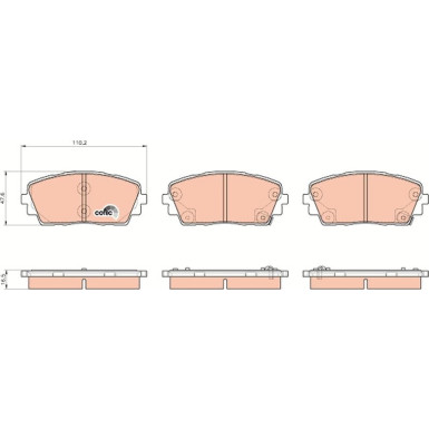TRW Bremsbelagsatz, Scheibenbremse COTEC GDB3535
