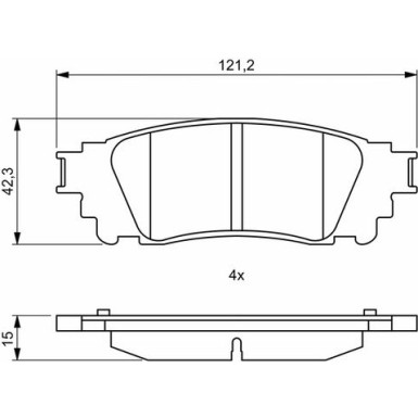 BOSCH Bremsbelagsatz, Scheibenbremse 0 986 494 822 BOSCH Bremsbelagsatz, Scheibenbremse 0 986 494 822