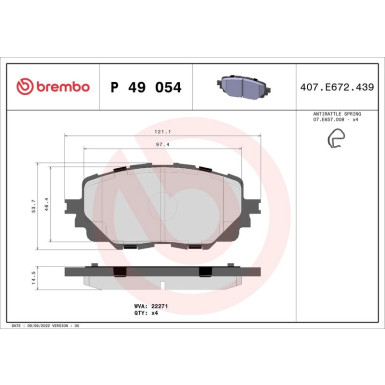 Brembo Bremsbelagsatz, Scheibenbremse PRIME LINE P 49 054