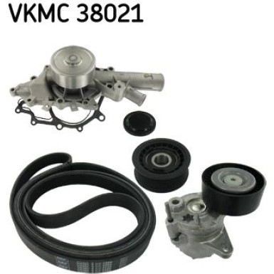 SKF | Wasserpumpe + Keilrippenriemensatz | VKMC 38021