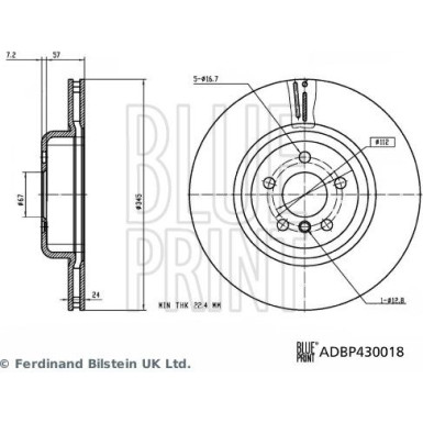 Blue Print | Bremsscheibe | ADBP430018