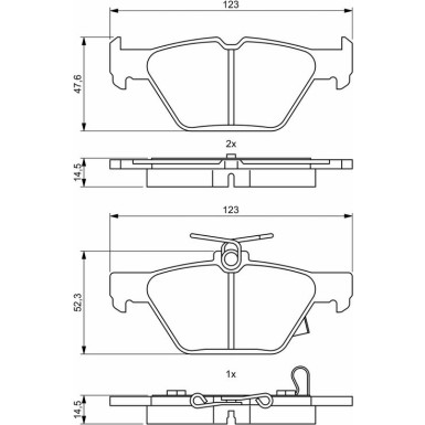 BOSCH Bremsbelagsatz, Scheibenbremse 0 986 494 836
