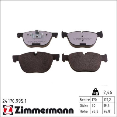 Zimmermann Bremsbelagsatz, Scheibenbremse rd:z 24170.995.1